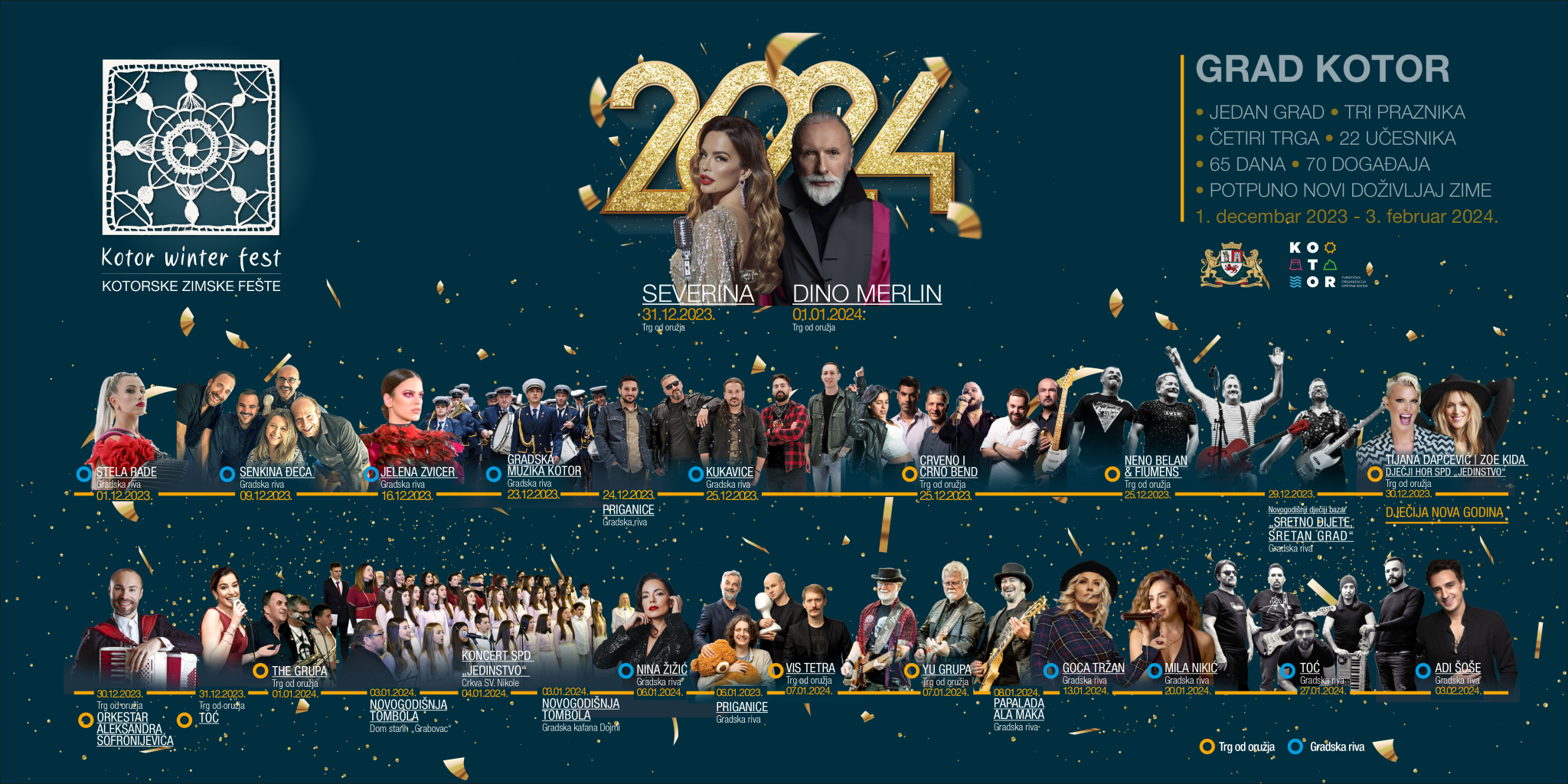 Winter events and New Year, Kotor, Montenegro